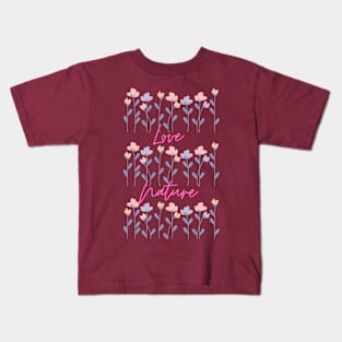 Love Nature wild flowers Kids T-Shirt